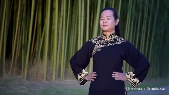 Woman in Traditional Kung Fu Attire Practicing in Bamboo Forest – AI Generated Video | Hailuo AI