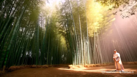 Kung Fu Master Practices in Serene Bamboo Forest – AI Generated Video | Hailuo AI