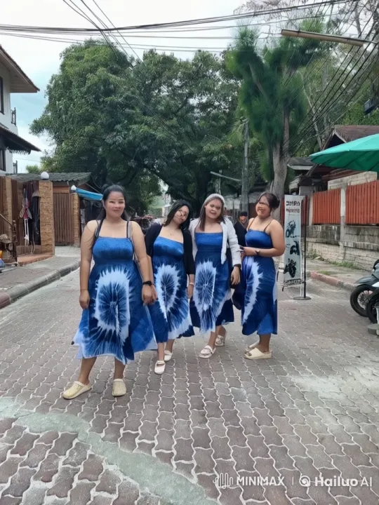 Women Perform Energetic Kung Fu in Tie-Dye Dresses – AI Generated Video | Hailuo AI