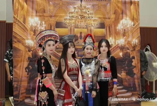 Four Women Display Martial Arts Mastery in Opulent Hall – AI Generated Video | Hailuo AI