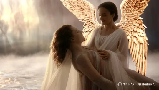 Angel Gently Lowers Unconscious Individual in Dreamscape – AI Generated Video | Hailuo AI