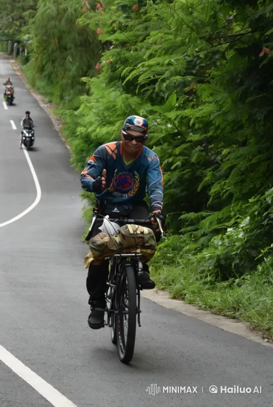 Cyclist Combines Smooth Riding with Playful Dance Moves – AI Generated Video | Hailuo AI