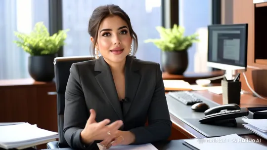 Executive Woman in Modern Office Setting – AI Generated Video | Hailuo AI