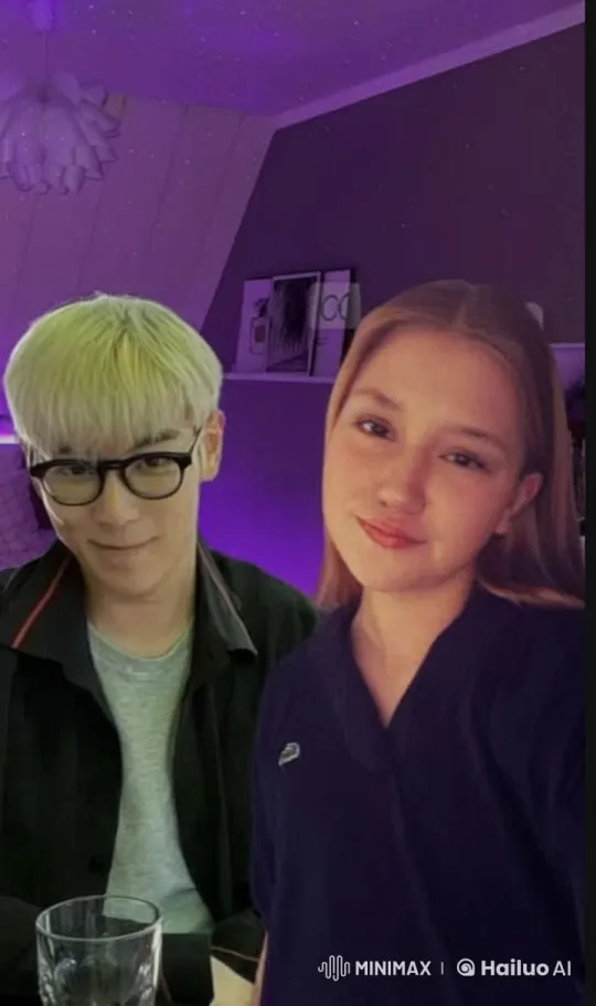 Affectionate Moments in a Cozy, Purple-Lit Room – AI Generated Video | Hailuo AI