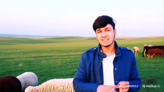 Rapping Shepherd Herds Livestock on the Steppe – AI Generated Video | Hailuo AI