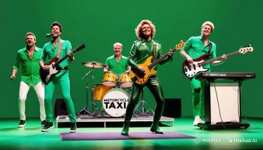 Vibrant Band Performance with Energetic Stage Presence – AI Generated Video | Hailuo AI