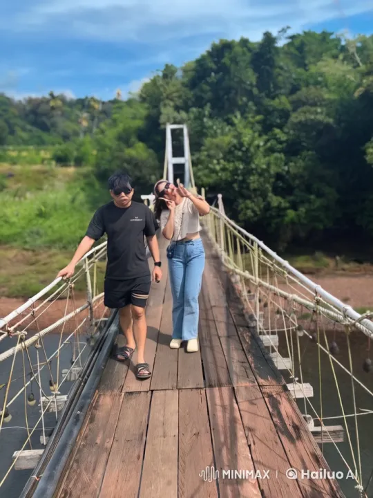 Martial Arts Display on Swinging Suspension Bridge – AI Generated Video | Hailuo AI