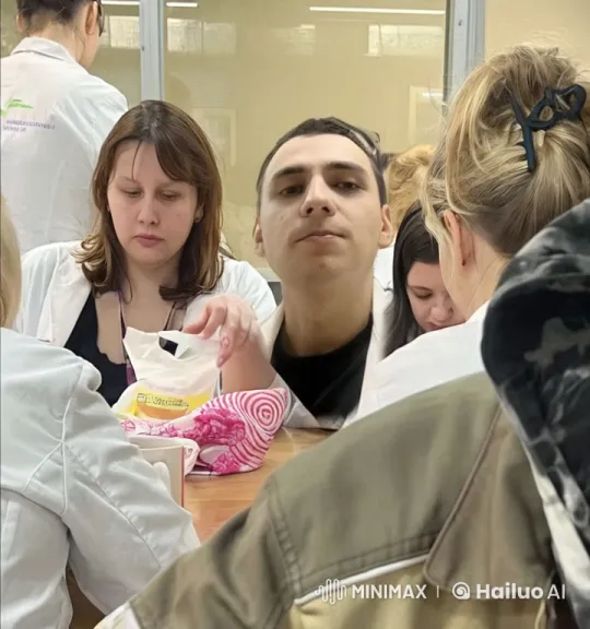 Lab Coats and Affectionate Interaction – AI Generated Video | Hailuo AI