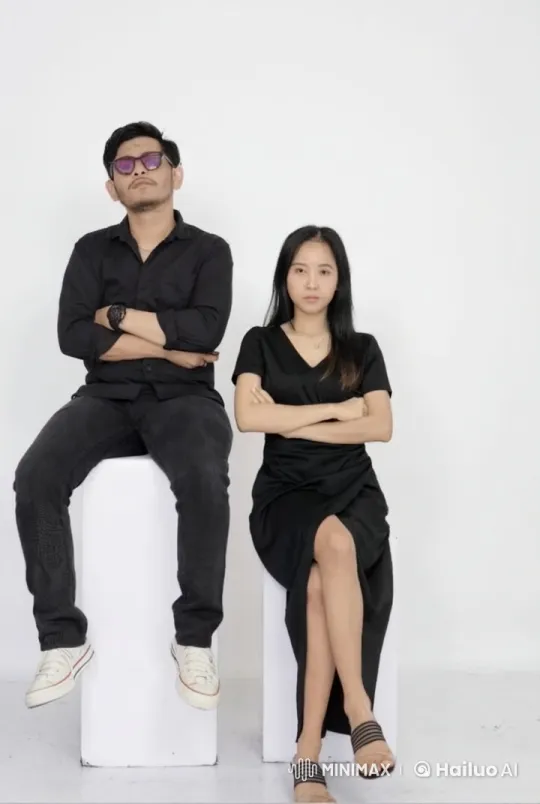 Minimalist Studio: Synchronized Kung Fu Performance – AI Generated Video | Hailuo AI