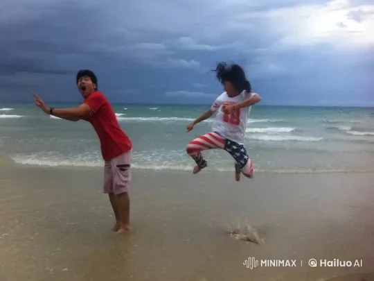 Beach Kungfu Sparring with Vibrant Energy – AI Generated Video | Hailuo AI