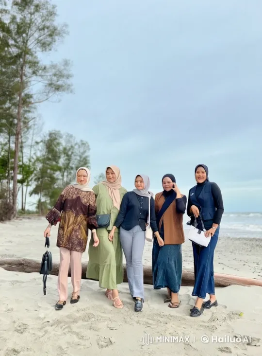 Beach Kung Fu: Five Women's Synchronized Wing Chun Mastery – AI Generated Video | Hailuo AI