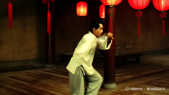 Dynamic Kung Fu Fight in Aesthetic Training Hall – AI Generated Video | Hailuo AI