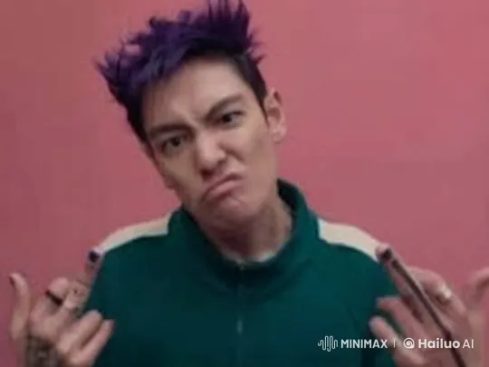 Purple-haired Person Surprised by Flying Forks – AI Generated Video | Hailuo AI