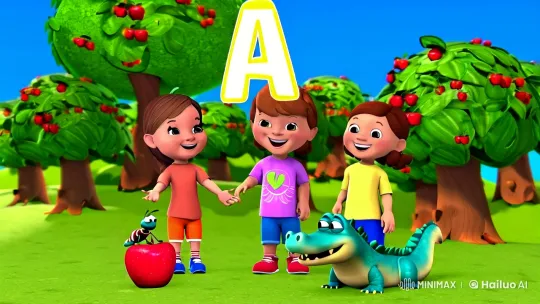 Children, Nature, and the Floating Letter 'A' – AI Generated Video | Hailuo AI