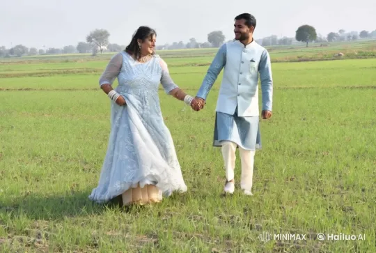 Couple Strolls Lovingly Through Serene Verdant Field – AI Generated Video | Hailuo AI