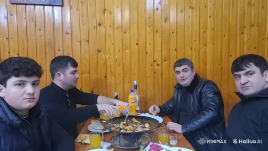 Cozy Dining Scene with Animated Meal and Chatting – AI Generated Video | Hailuo AI