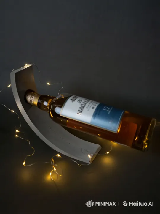 Macallan 12-Year-Old Whisky Bottle Glides Gracefully – AI Generated Video | Hailuo AI