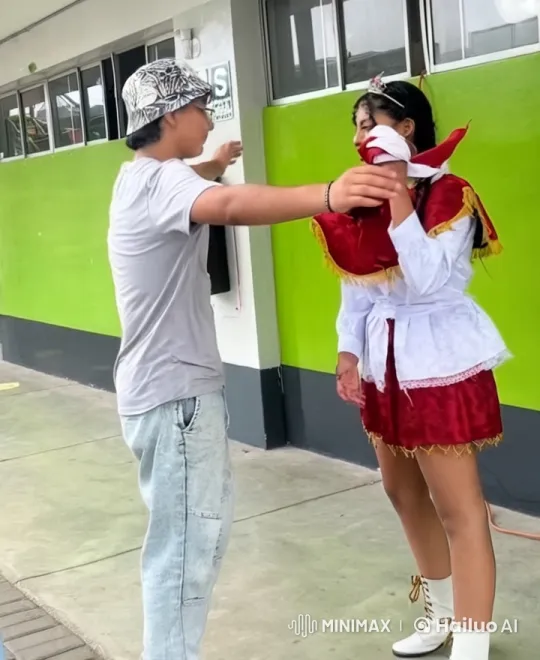 Affectionate Moment Between a Boy and a Girl – AI Generated Video | Hailuo AI