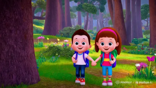 Tommy and Lily's Joyful Adventure in a Lush Forest – AI Generated Video | Hailuo AI
