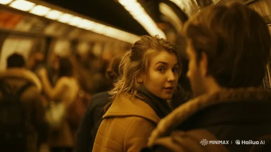 Parting Glances in a Winter Subway Station – AI Generated Video | Hailuo AI