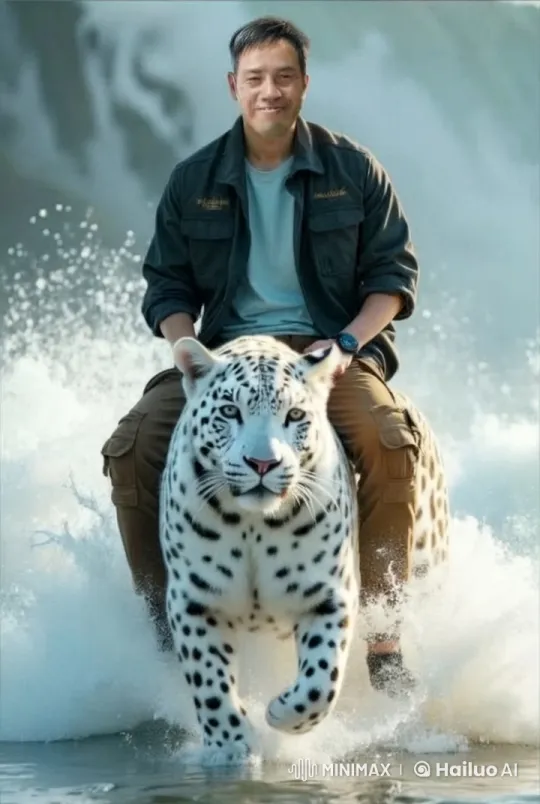 Kung Fu Master and White Tiger Display Harmony and Agility – AI Generated Video | Hailuo AI