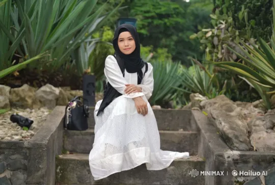 Woman and White Tiger Bond in Lush Garden Setting – AI Generated Video | Hailuo AI