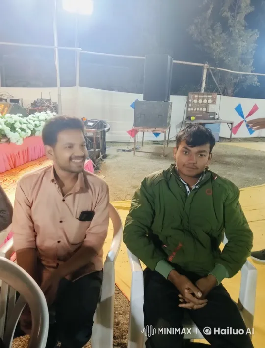 Two Men Chatting in Festive Outdoor Setting – AI Generated Video | Hailuo AI