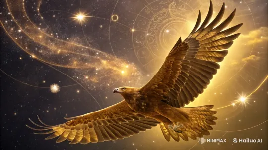 Eagle Soars Through Majestic Celestial Landscape – AI Generated Video | Hailuo AI