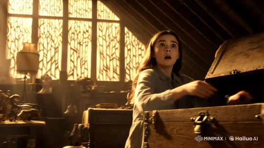 Lana's Discovery in Dusty Attic Illuminates Mystery – AI Generated Video | Hailuo AI