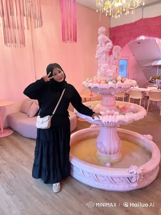 Graceful Dance in Pastel-Themed Room with Decorative Fountain – AI Generated Video | Hailuo AI