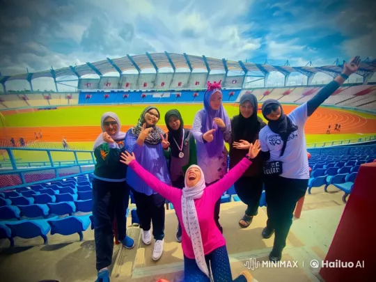 Live2D Animated Friends Practicing Kung Fu in Stadium – AI Generated Video | Hailuo AI