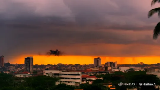 Enugu's Ominous Sunset Amid Tension and Gunfire – AI Generated Video | Hailuo AI
