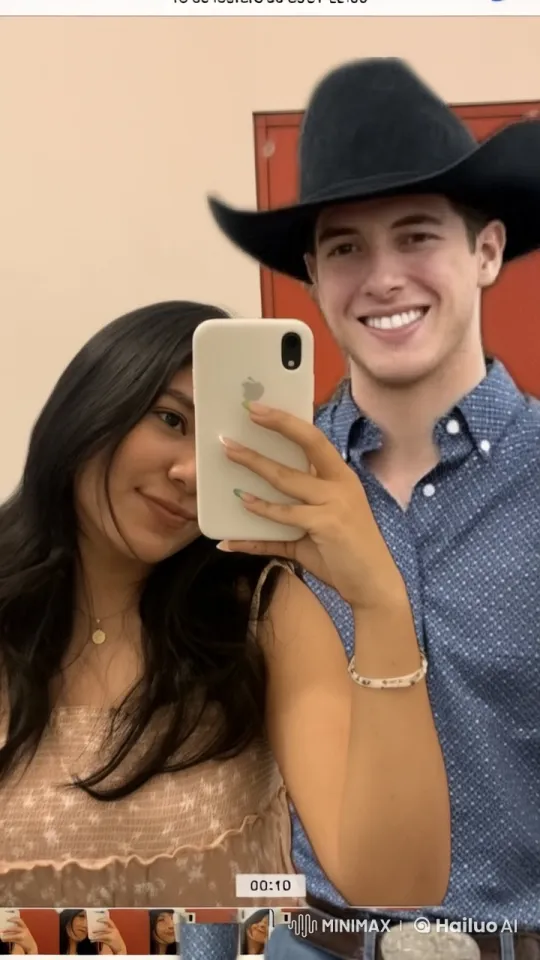 Young Couple's Tender Romantic Selfie with Cowboy Hat – AI Generated Video | Hailuo AI