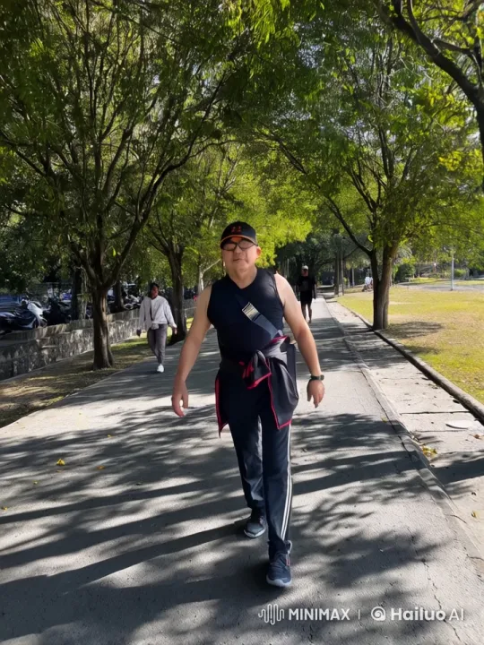 Man Practices Boxing in Peaceful Park Setting – AI Generated Video | Hailuo AI