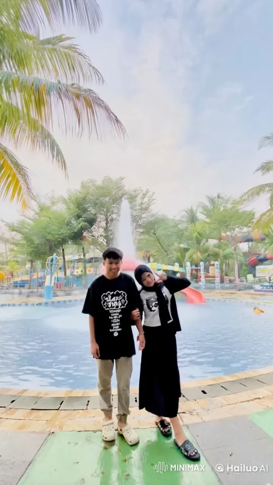 Martial Arts Display with Playful Flirtation in Tropical Park – AI Generated Video | Hailuo AI