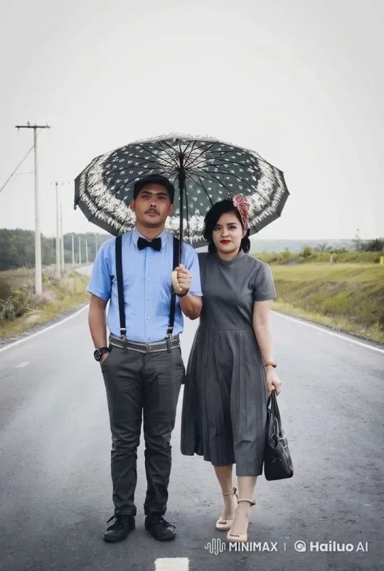 Traditional Kungfu Fight with Umbrellas on Deserted Road – AI Generated Video | Hailuo AI