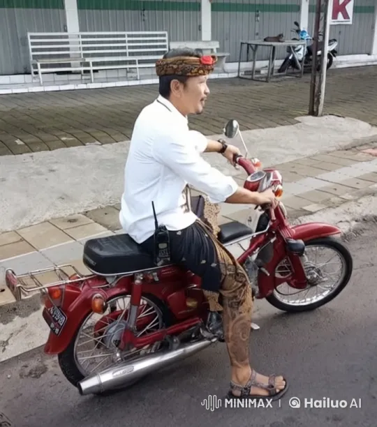 Traditional Man Rides Vintage Motorcycle with Grace – AI Generated Video | Hailuo AI