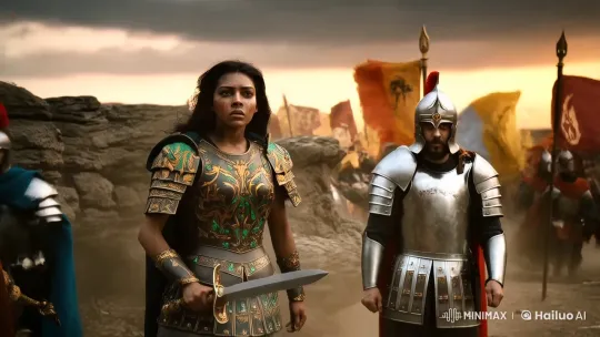 Saladin and King Baldwin IV Battle at Sunset – AI Generated Video | Hailuo AI