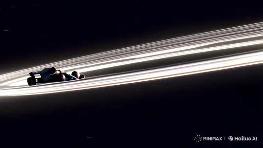 Formula 1 Car Races on Saturn's Rings in Cinematic Film – AI Generated Video | Hailuo AI