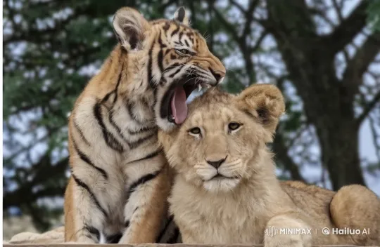 Dancing Felines and Observing Giraffe in Enchanted Forest – AI Generated Video | Hailuo AI