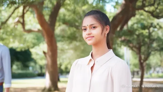Young Couple's Tender Moment in a Park – AI Generated Video | Hailuo AI