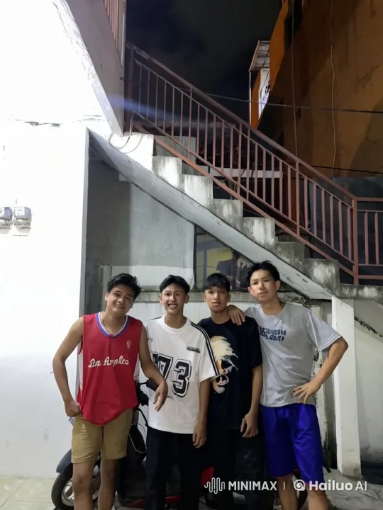 Night Staircase Kungfu Performance by Four Young Men – AI Generated Video | Hailuo AI
