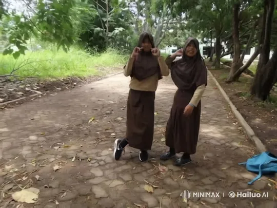 Girls Practicing Kungfu in a Tree-Lined Pathway – AI Generated Video | Hailuo AI