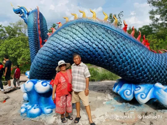 Martial Arts Display Around Dragon Sculpture – AI Generated Video | Hailuo AI