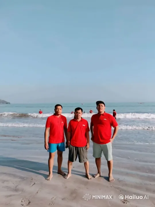 Energetic Men Perform Synchronized Beach Fight Scene – AI Generated Video | Hailuo AI