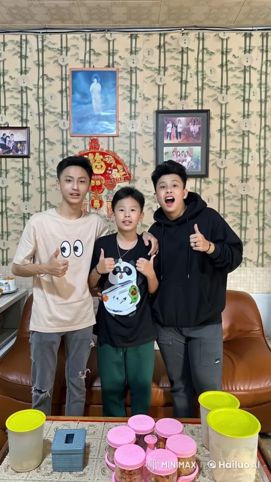 Three Kids Perform Synchronized Kungfu in Cozy Living Room – AI Generated Video | Hailuo AI