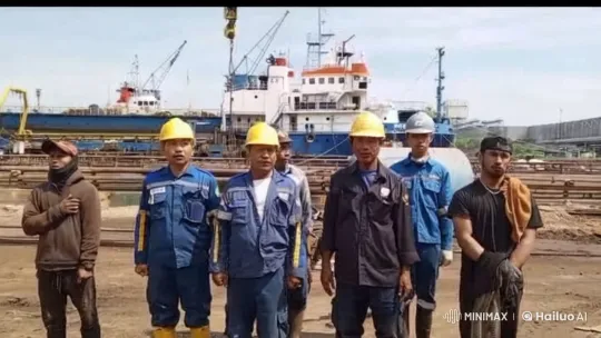 Industrial Workers' Martial Arts Showdown on Dockyard – AI Generated Video | Hailuo AI