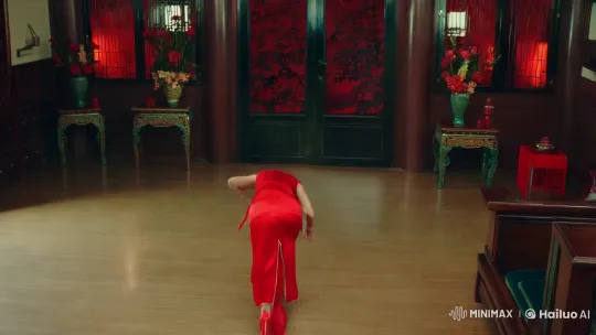 Traditional Chinese Room Transformation: Possessed Woman with Red Eyes – AI Generated Video | Hailuo AI