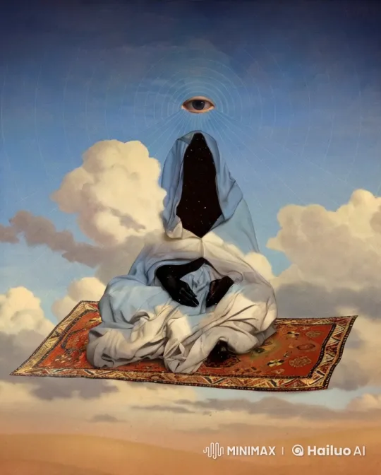 Cloaked Figure Floats Through Starry Sky on Magic Carpet – AI Generated Video | Hailuo AI