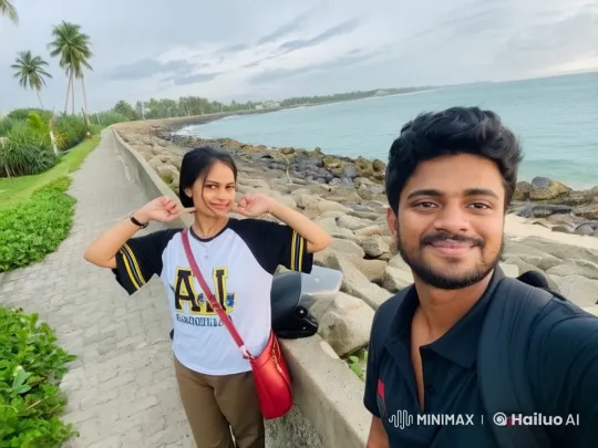Kungfu Display by Young Couple in Coastal Scenery – AI Generated Video | Hailuo AI